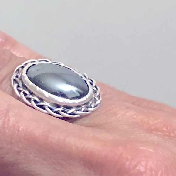 Sterling Silver Hematite Ring - Picture 2 of 7